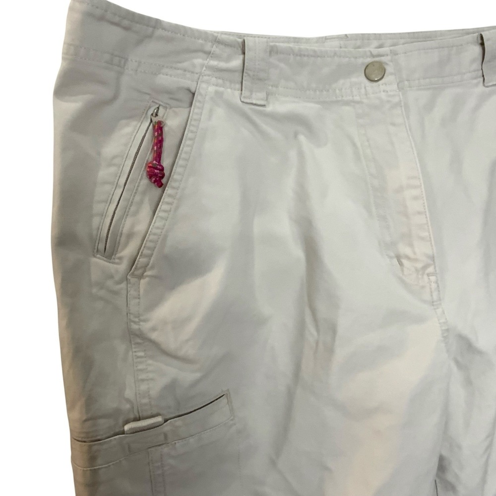 L.L. Bean‎ Women's Size 18 Light Tan Flat Front Cargo Chino Pants Casual Comfort - Picture 5 of 14